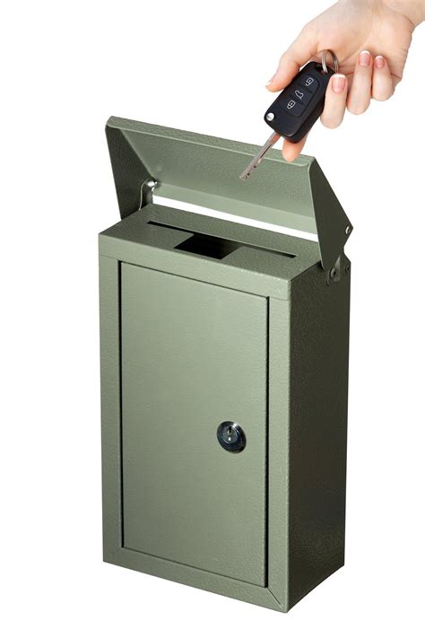 mounted door key drop box